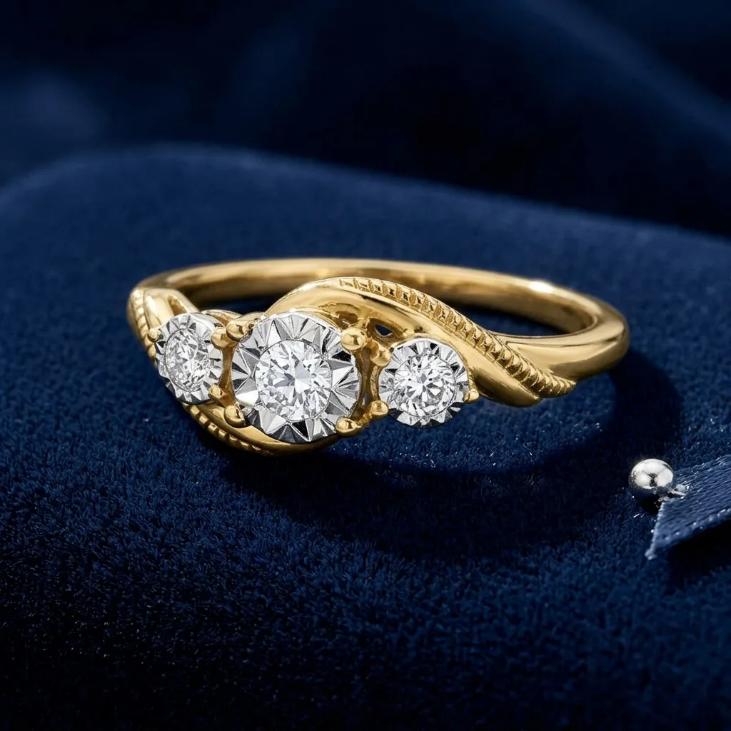 0.20 CT. T.W. Diamond Three-Stone Engagement Ring in 10K Gold (J/I3) 2