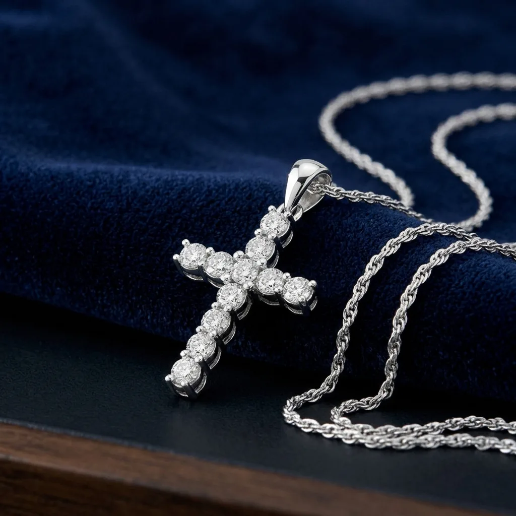 0.065 CT. T.W. Diamond Miracle Cross Pendant in Sterling Silver 2