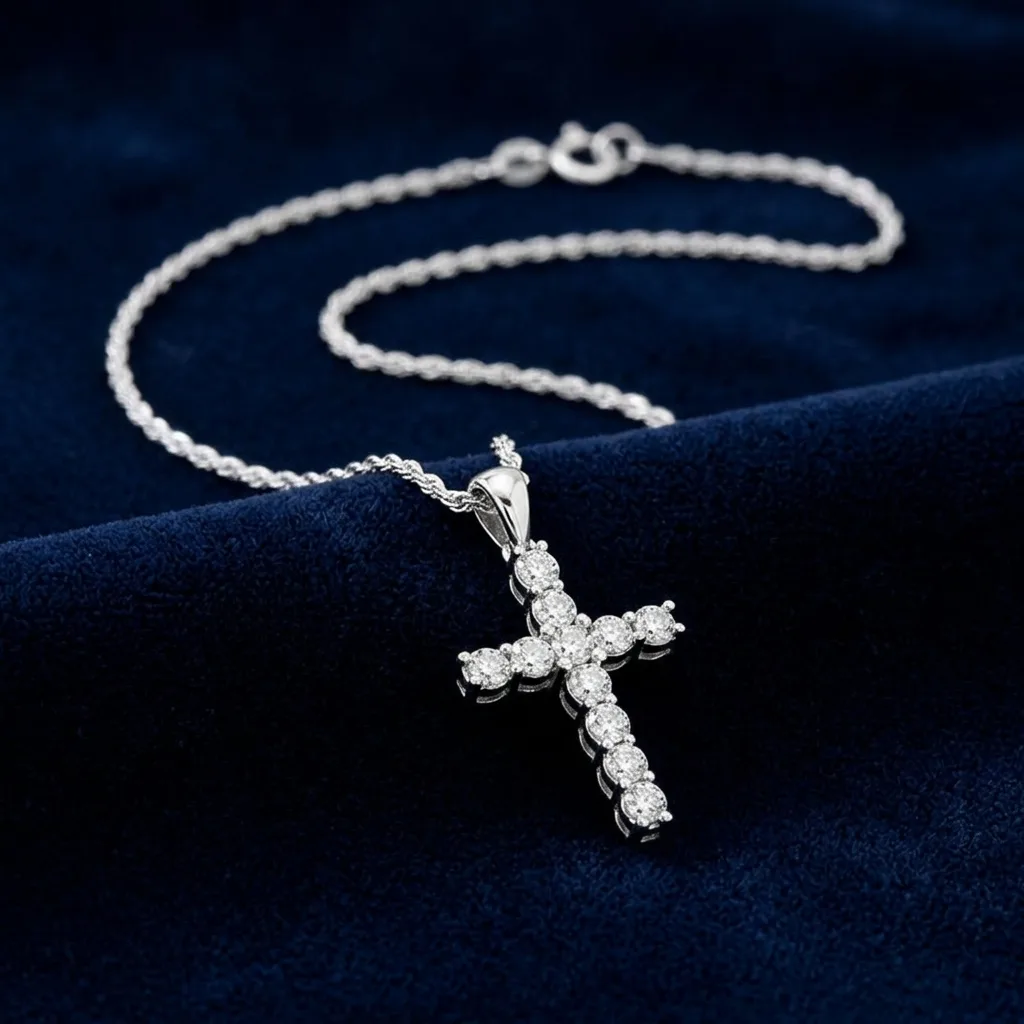0.065 CT. T.W. Diamond Miracle Cross Pendant in Sterling Silver 3