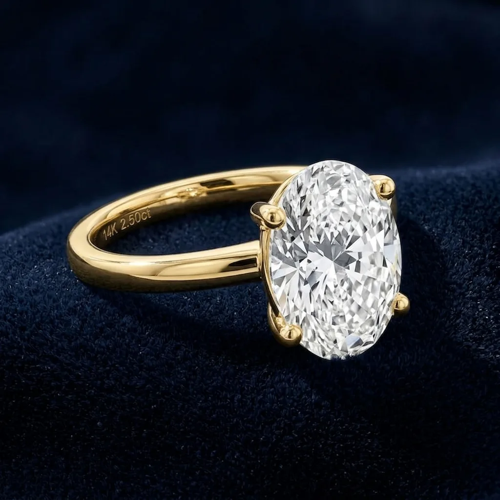 3 CT. T.W. Oval Lab-Grown Diamond Engagement Ring 2