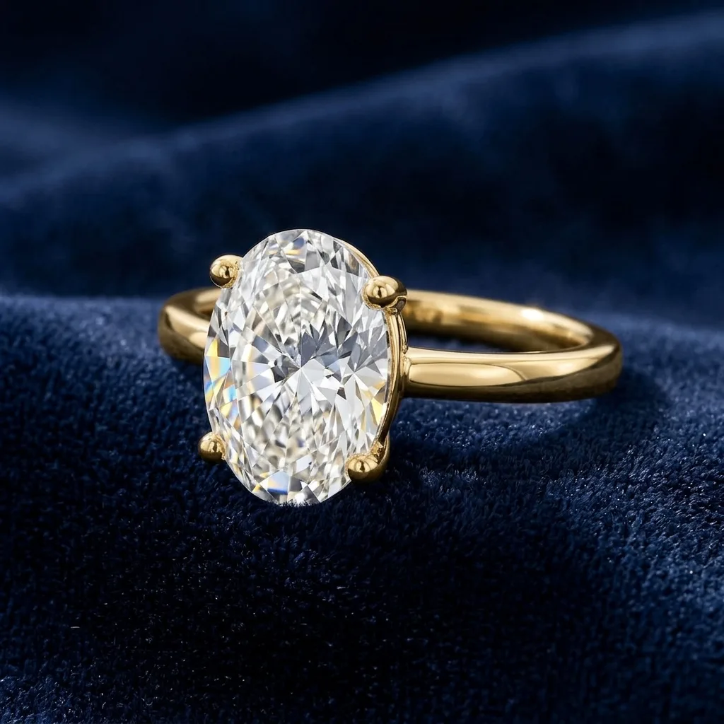 3 CT. T.W. Oval Lab-Grown Diamond Engagement Ring 3
