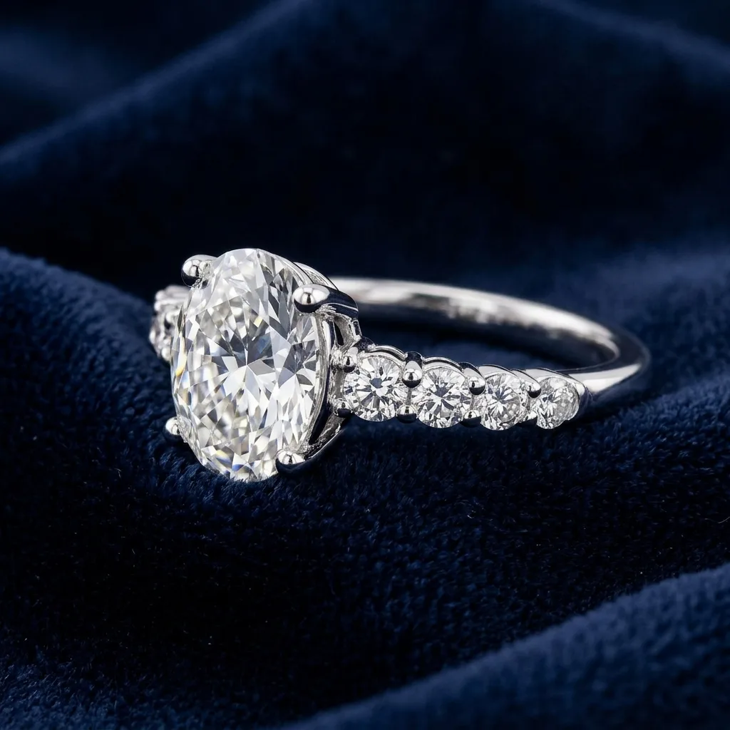 3.75 CT. T.W. Oval Lab-Grown Diamond Engagement Ring 2