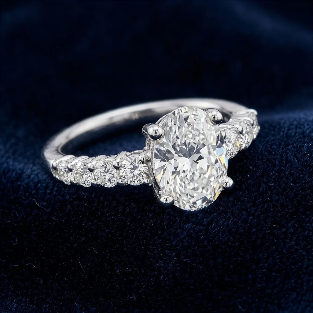 3.75 CT. T.W. Oval Lab-Grown Diamond Engagement Ring 3