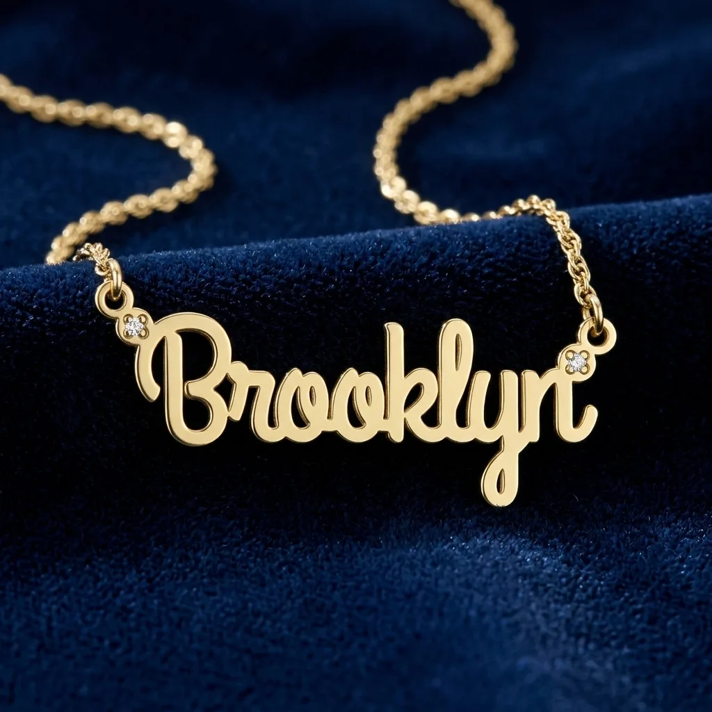 Diamond Accent Script Name Necklace (1 Line)