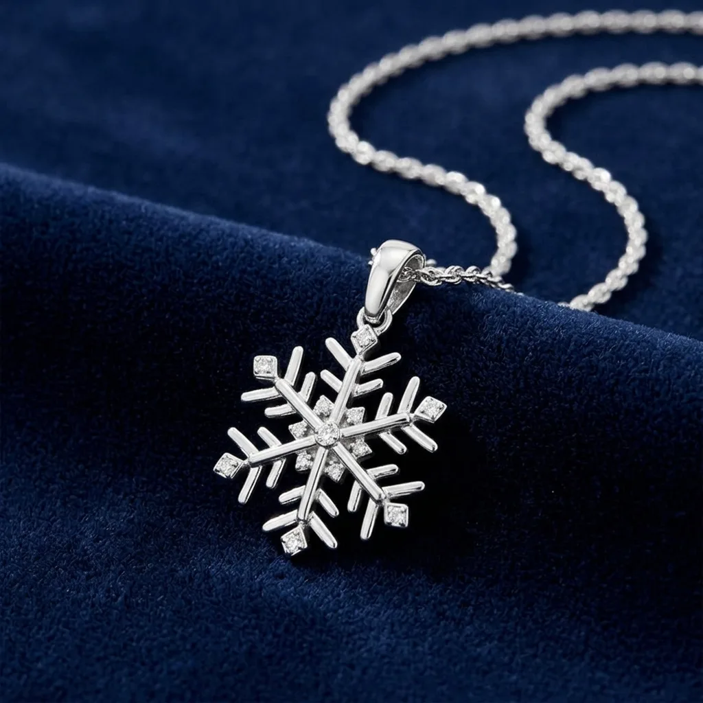 Diamond-Accent Snowflake Pendant in Sterling Silver 2