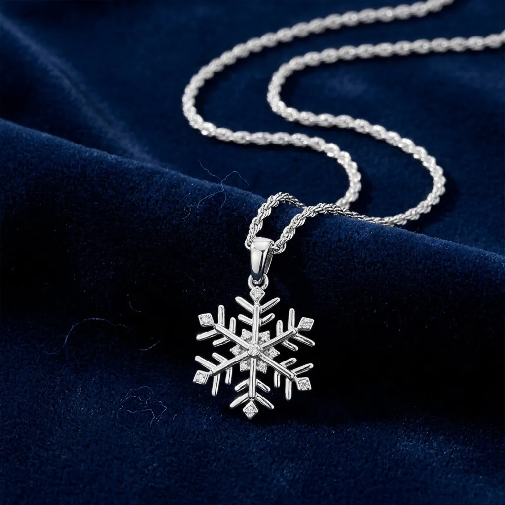 Diamond-Accent Snowflake Pendant in Sterling Silver 3